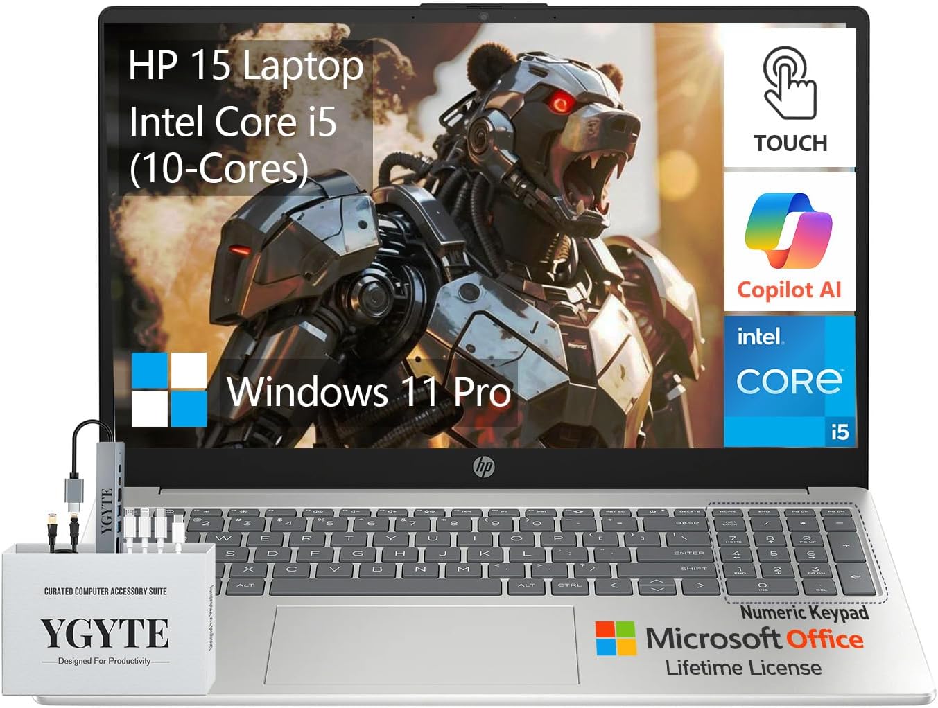 HP 15.6 Laptop Touchscreen Computer with Intel i5 and 24GB RAM