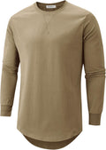 Mens 100% Cotton Longline Hipster Crewneck T-Shirt - Pre-Shrunk