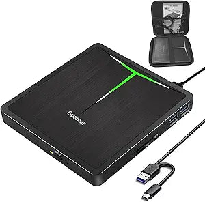 Guamar External CD DVD Drive with USB 3.0 and Multifunctional Design
