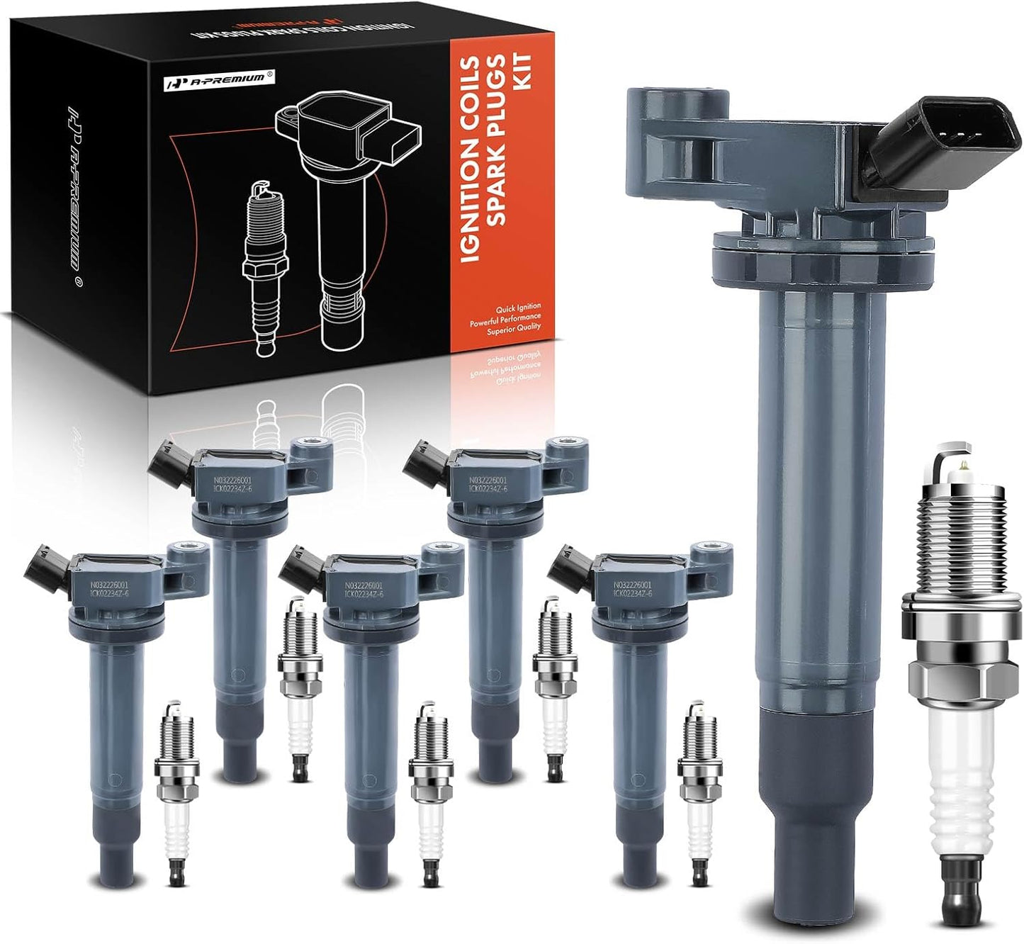 A-Premium Ignition Coil Pack and Iridium Spark Plugs Set