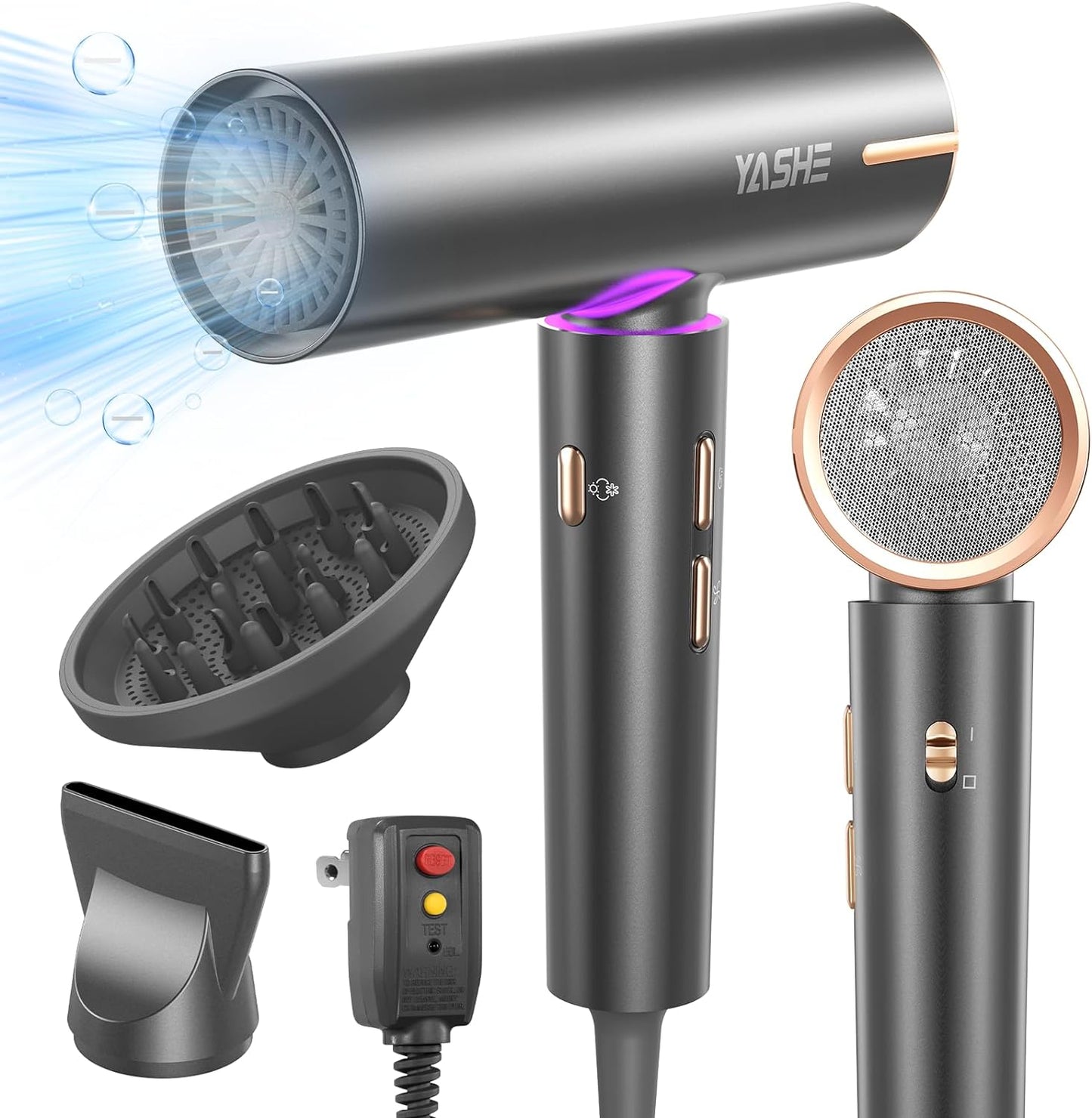 YASHE Hair Dryer: 1400W High-Speed for Fast Drying
