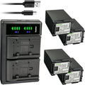 Kastar 4-Pack Battery and USB Charger Replacement for Canon BP-809