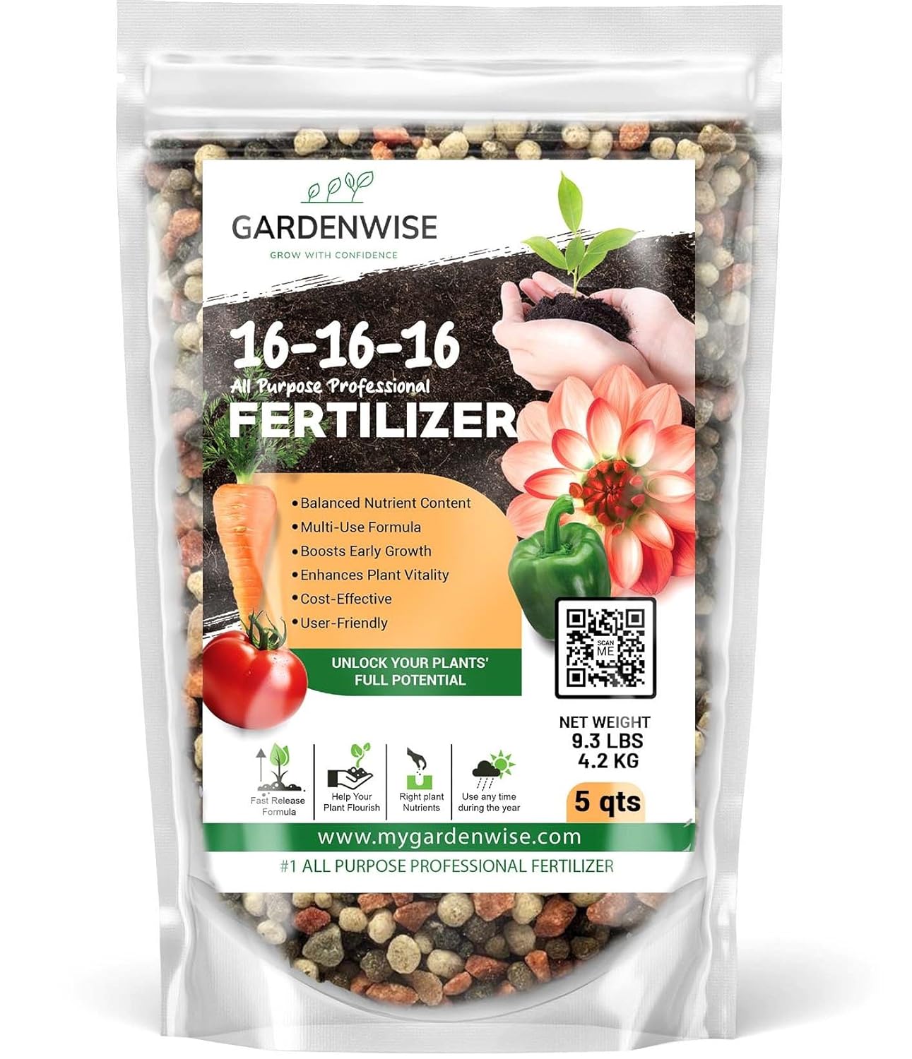 16-16-16 All Purpose Fertilizer for Lush Lawns and Gardens