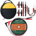 2 Wires 30FT 18AWG Retractable Test Leads - Durable Electrical Probe