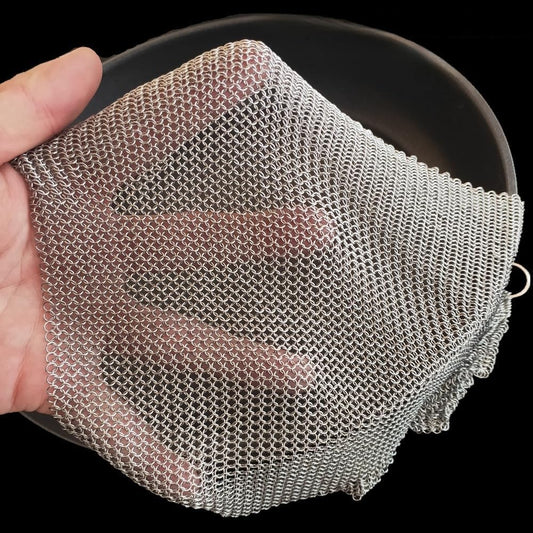 Cast Iron Cleaner - XXL 24in Chainmail Scrubber for Cookware