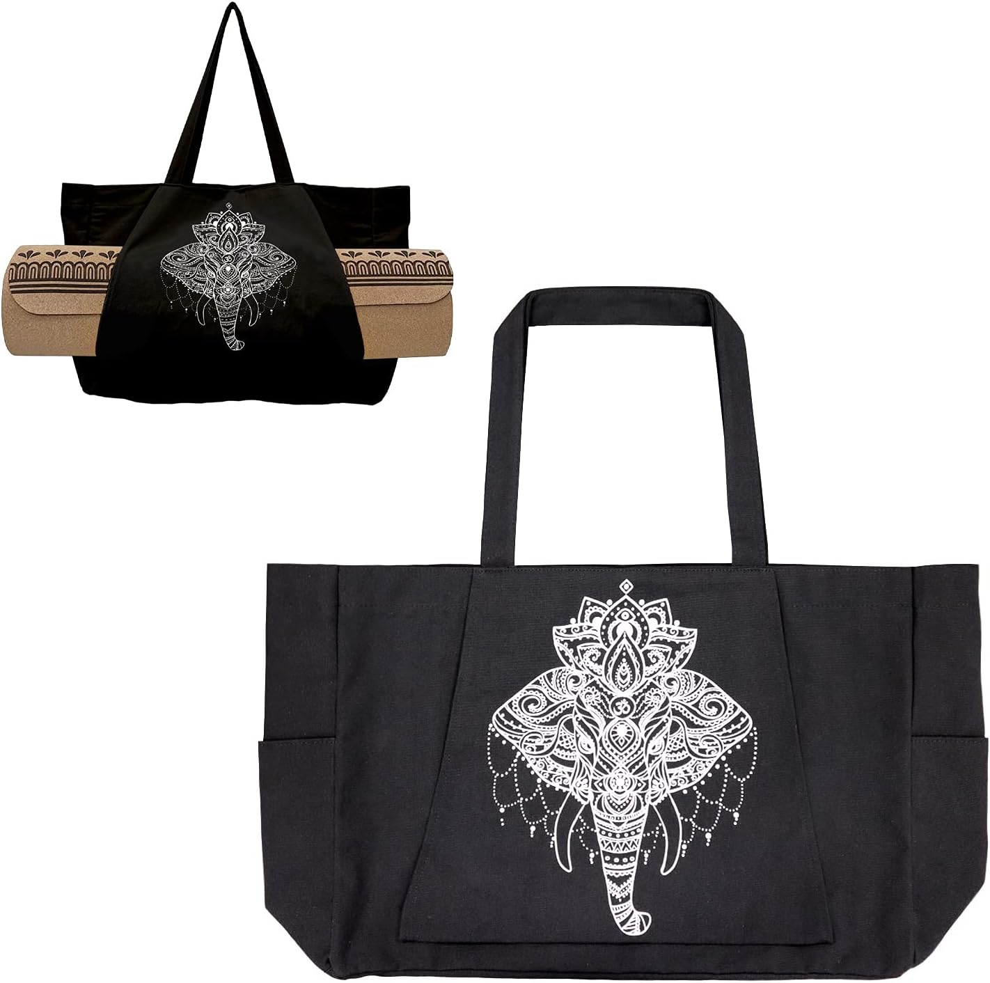Chakra-Themed Yoga Mat Tote - Extra Mat Carrier Pocket!