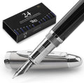 Wordsworth & Black Majesti Fountain Pen (Black Chrome) - Luxury Gift