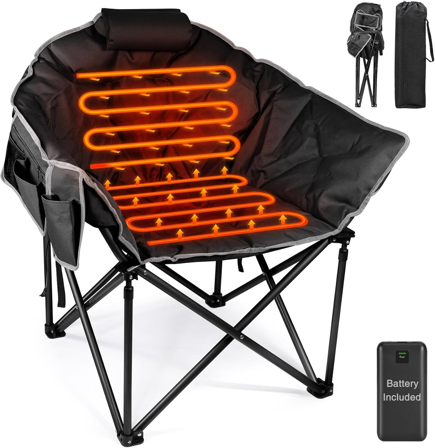 Suteck Heated Camping Chair: Portable 12V Heat