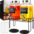 2PACK Glass Drink Dispensers for Parties with Stainless Steel Spigot