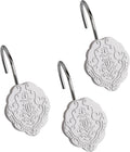 Vintage White Shower Curtain Hooks - Set of 12