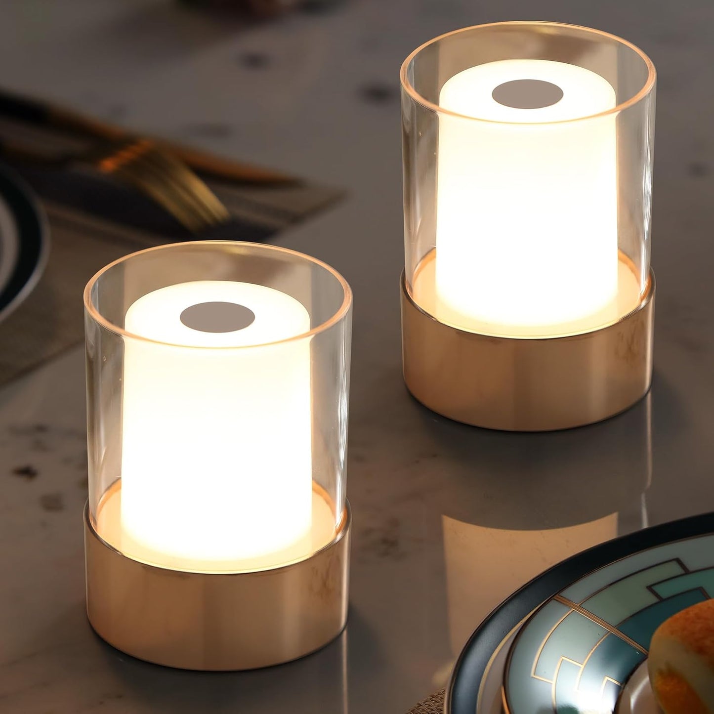 4in Mini Dining Table Light 2 Pack for Outdoor and Indoor Use