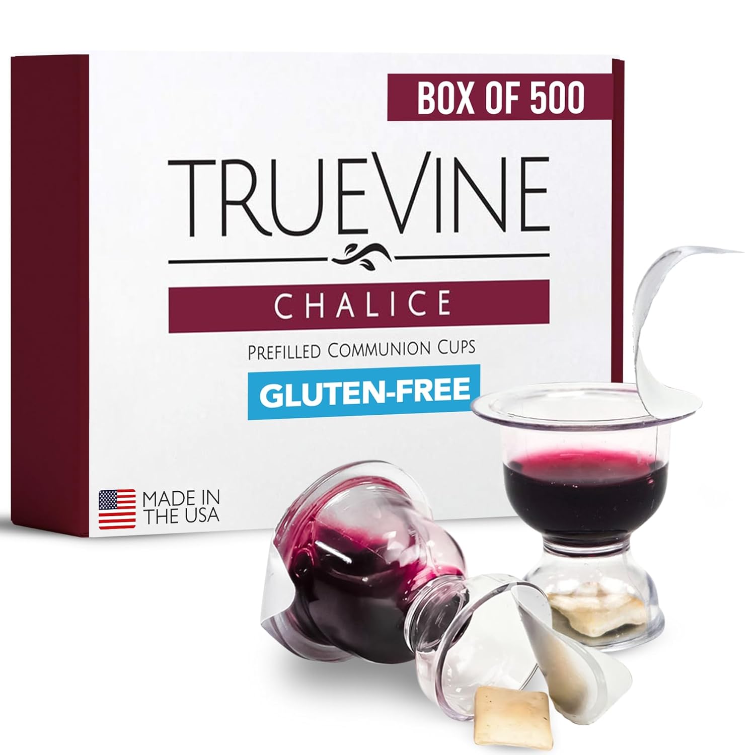 TrueVine Chalice Communion Cups & Wafer Set for Holy Communion