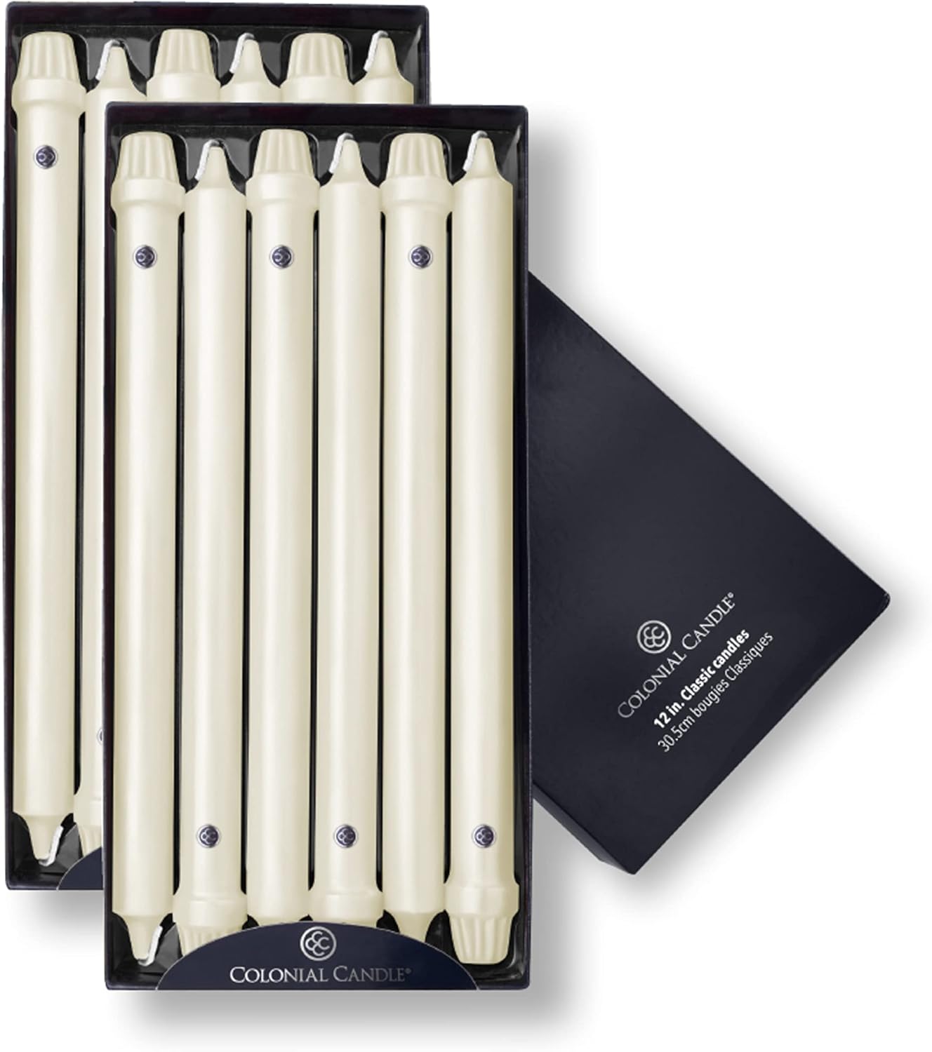 Elegant Ivory Unscented 12 Inch Classic Taper Candles