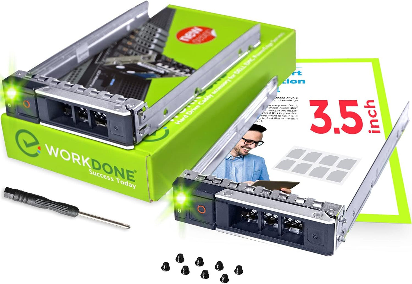 WORKDONE 2-Pack 3.5 Inch Drive Caddy for PowerEdge Servers