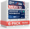 6-Pack BNX TruFilter 14x14x1 Air Filters - MERV 13 - USA Made - Cleaner Air for Allergies & More!