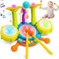 Kids Drum Set for Toddlers 1-3 - Musical Drum Toy with Microphone