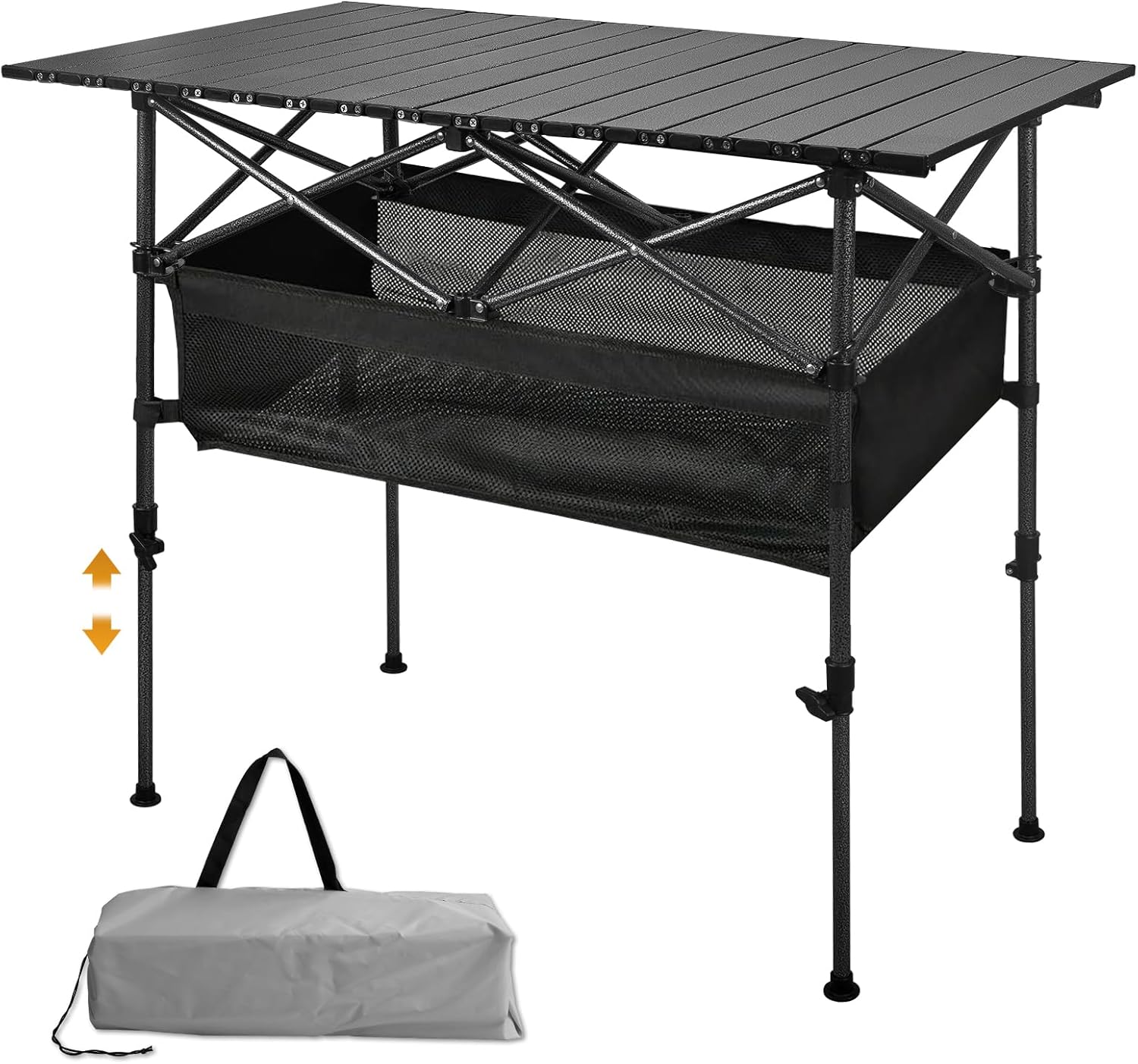 Portable Adjustable Camp Table - Ash Black (37.4'')