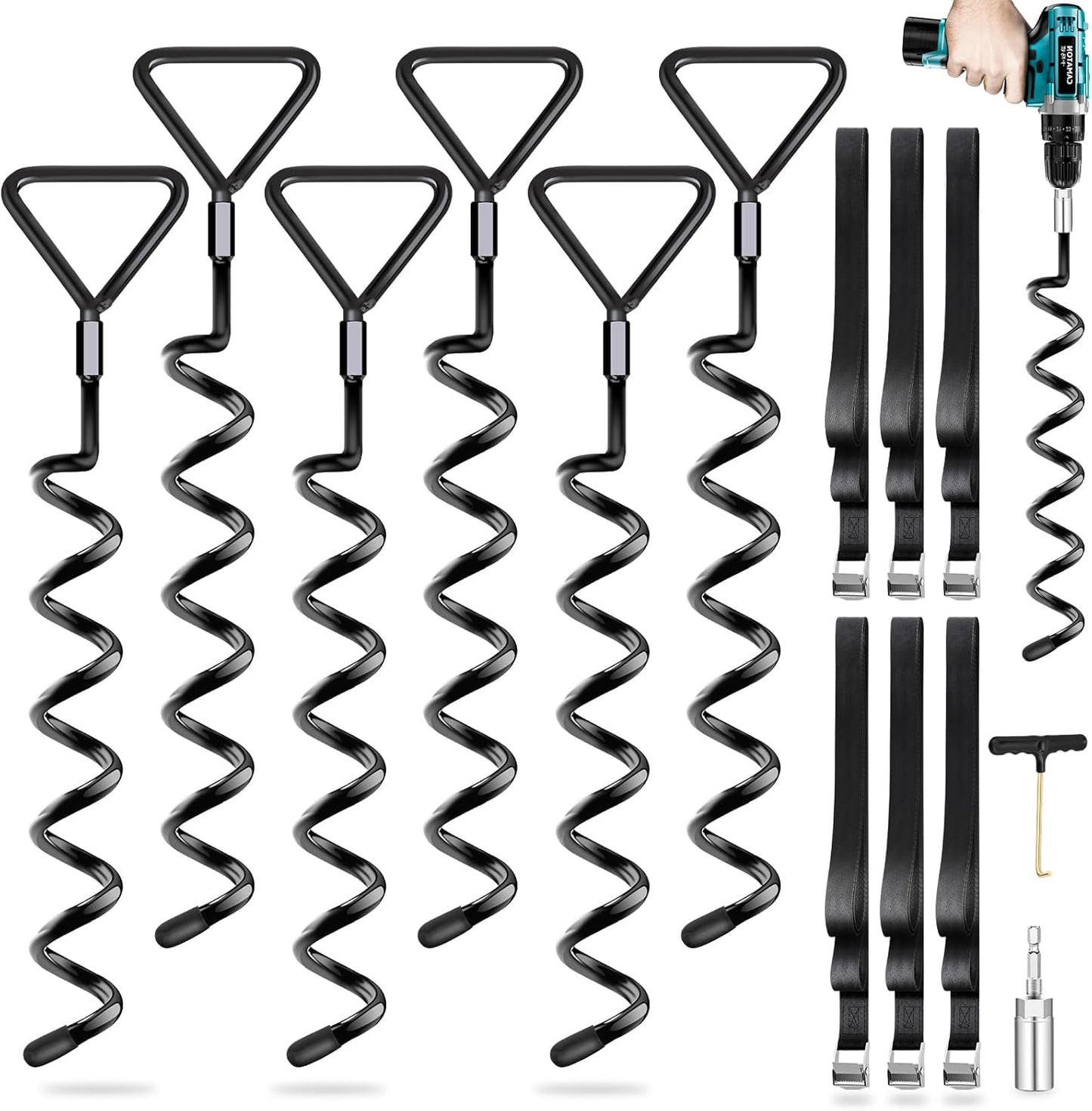 Heavy Duty Trampoline Stakes Anchors Kit for Outdoor Safety