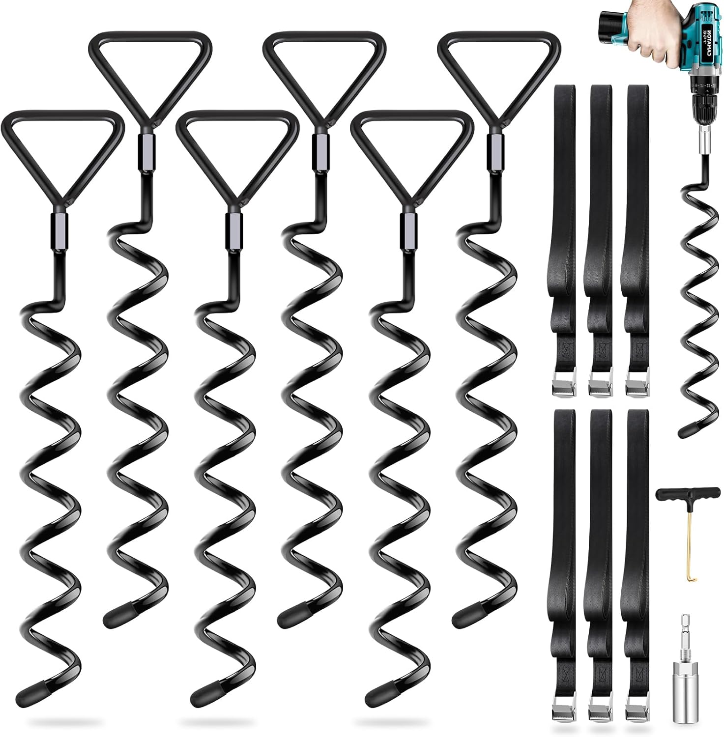 Heavy Duty Trampoline Stakes Anchors Kit for Outdoor Safety