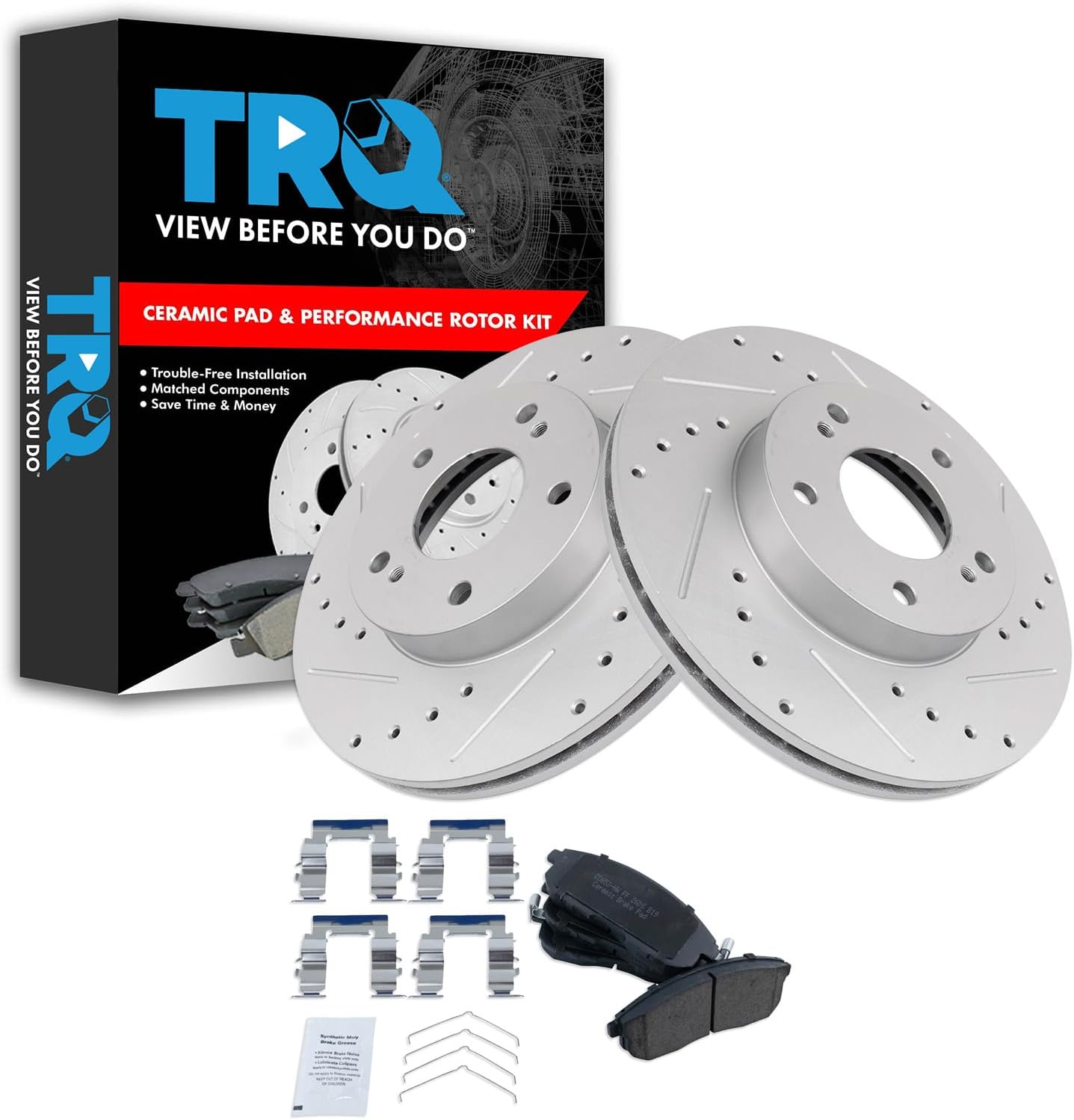 TRQ Front Performance Brake Pad & Rotor Kit for INFINITI I30