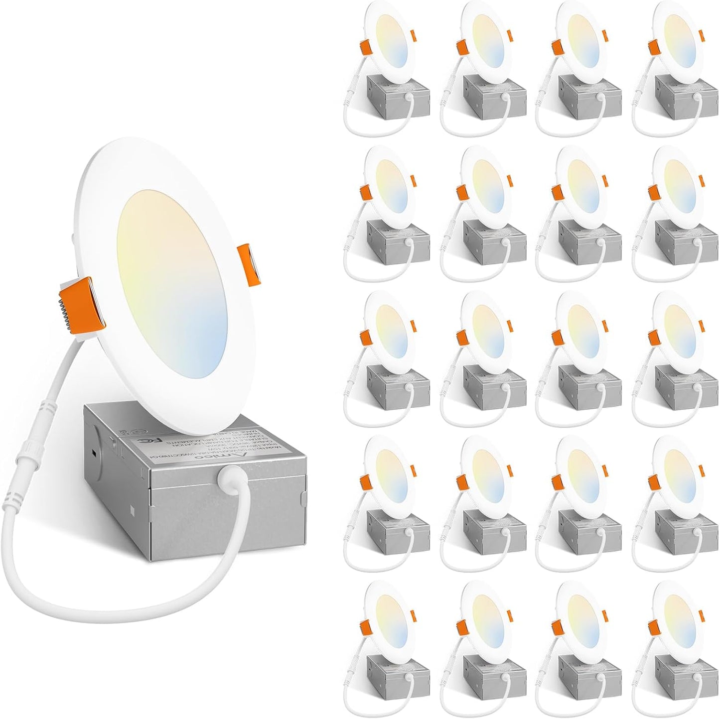 Ultra-Thin 4 Inch LED Recessed Ceiling Light with Junction Box