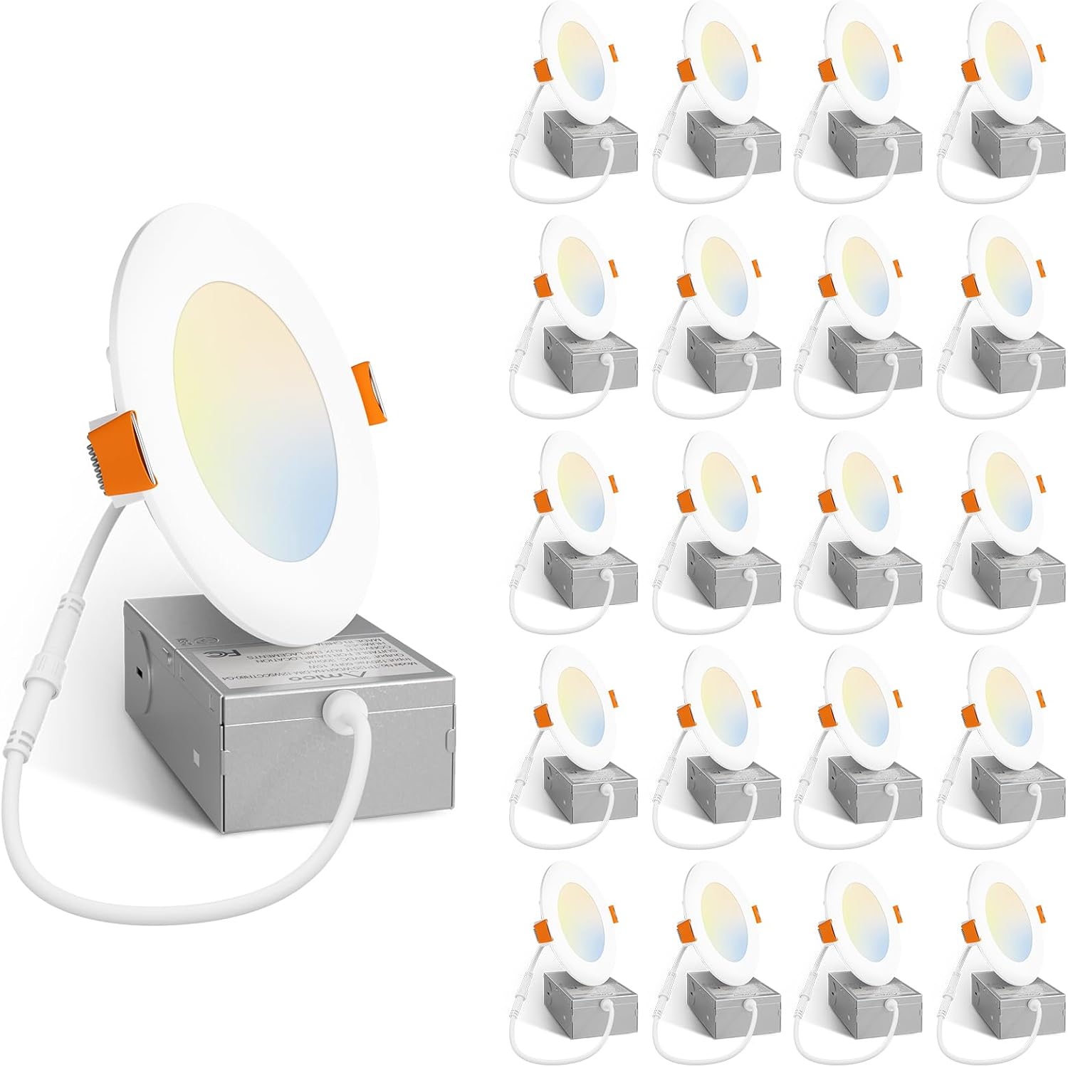 Ultra-Thin 4 Inch LED Recessed Ceiling Light with Junction Box
