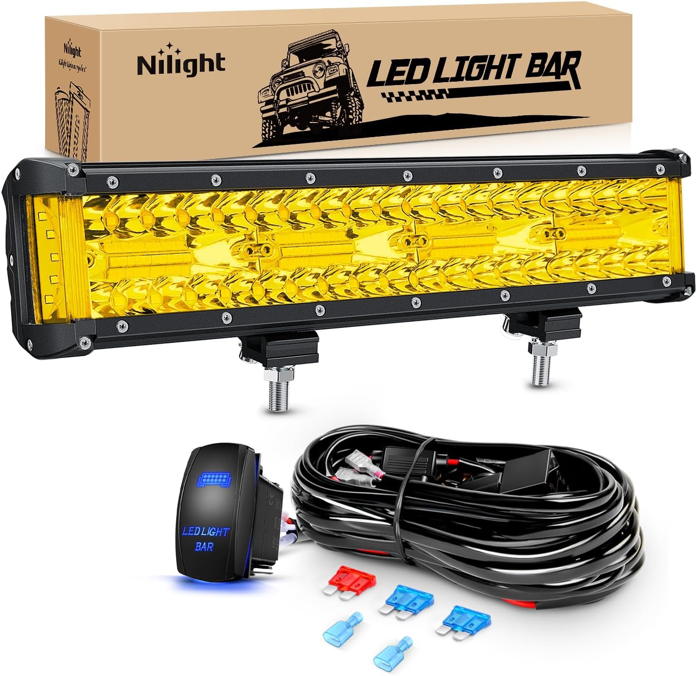 Nilight 12Inch Side Shooter Light Bar for Off-Road Vehicles