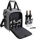 ALLCAMP 6 Bottle Wine Gift Bag - Insulated Tote Cooler for Two