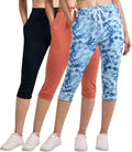 Women's Ultra Soft Capri Joggers 3-Pack - Comfortable (Style 7G73)