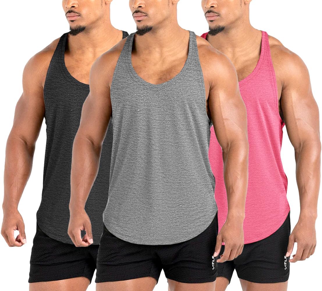 Lehmanlin Men's Quick Dry Gym Tank: 3 Pack