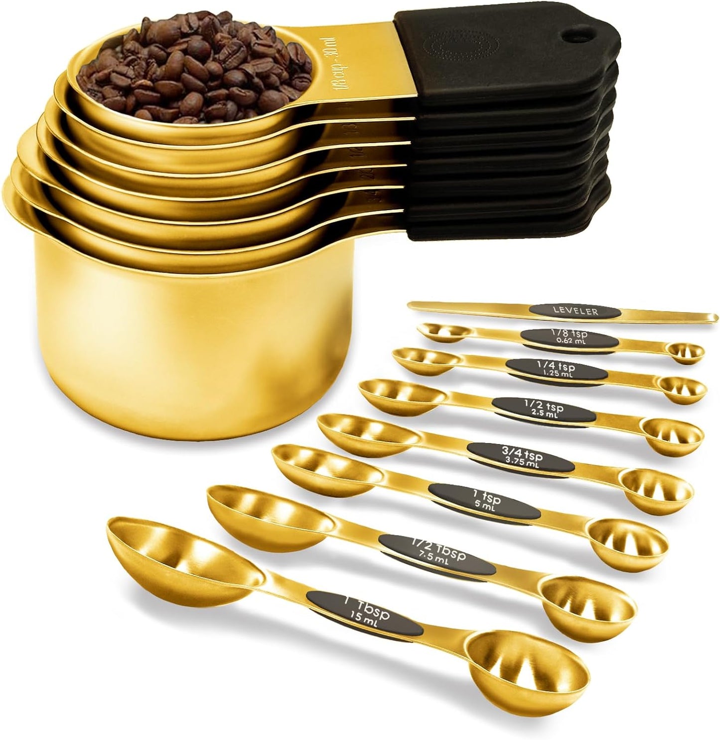 Magnetic Measuring Cups and Spoons Set for Cooking and Baking