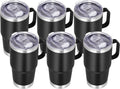 20 oz Insulated Travel Tumbler 6 Pack with Handle - Black