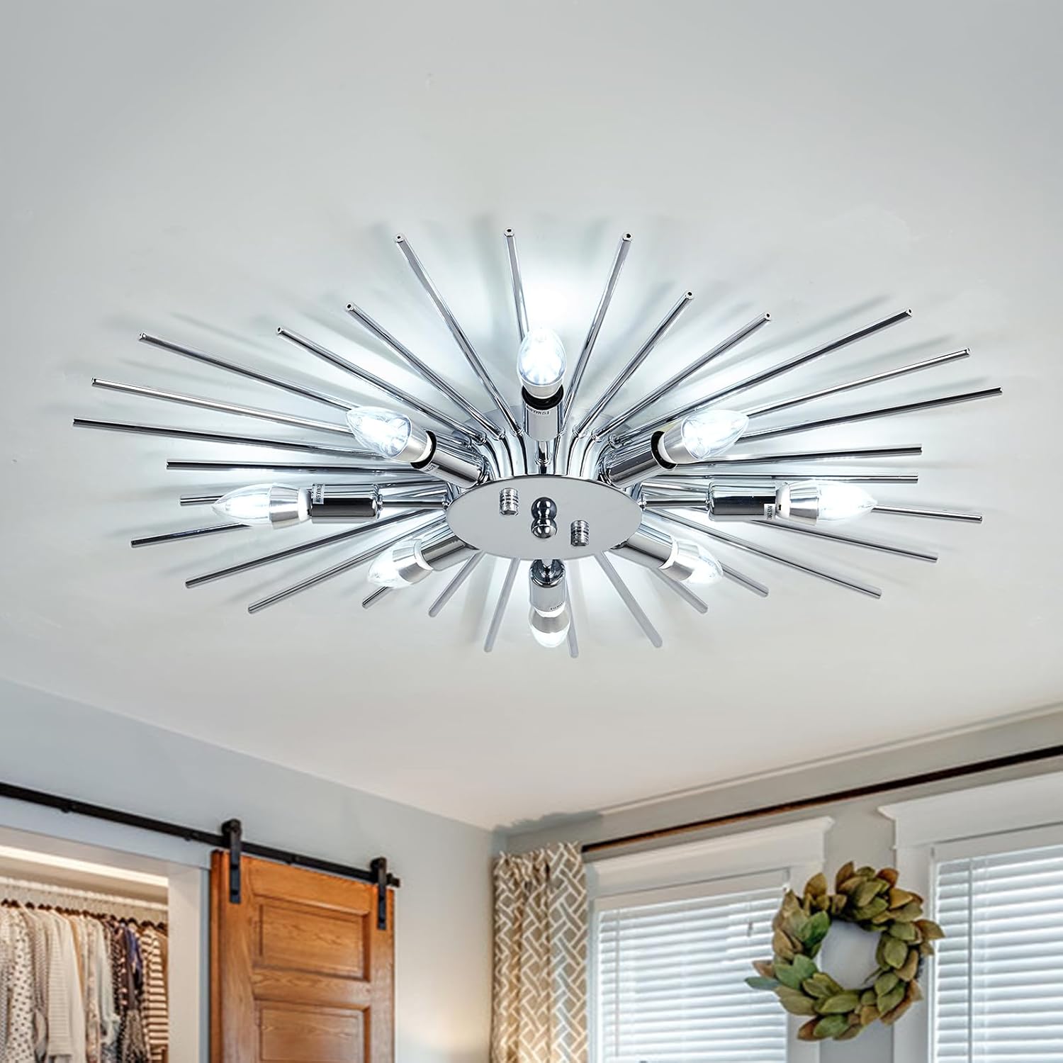 ZGLAOJT Semi Flush Mount 8 Light Ceiling Light for Modern Homes