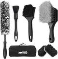 Wheel Brush Tire Brush Kit - Soft-Bristled Wheel & Tire Cleaner Set