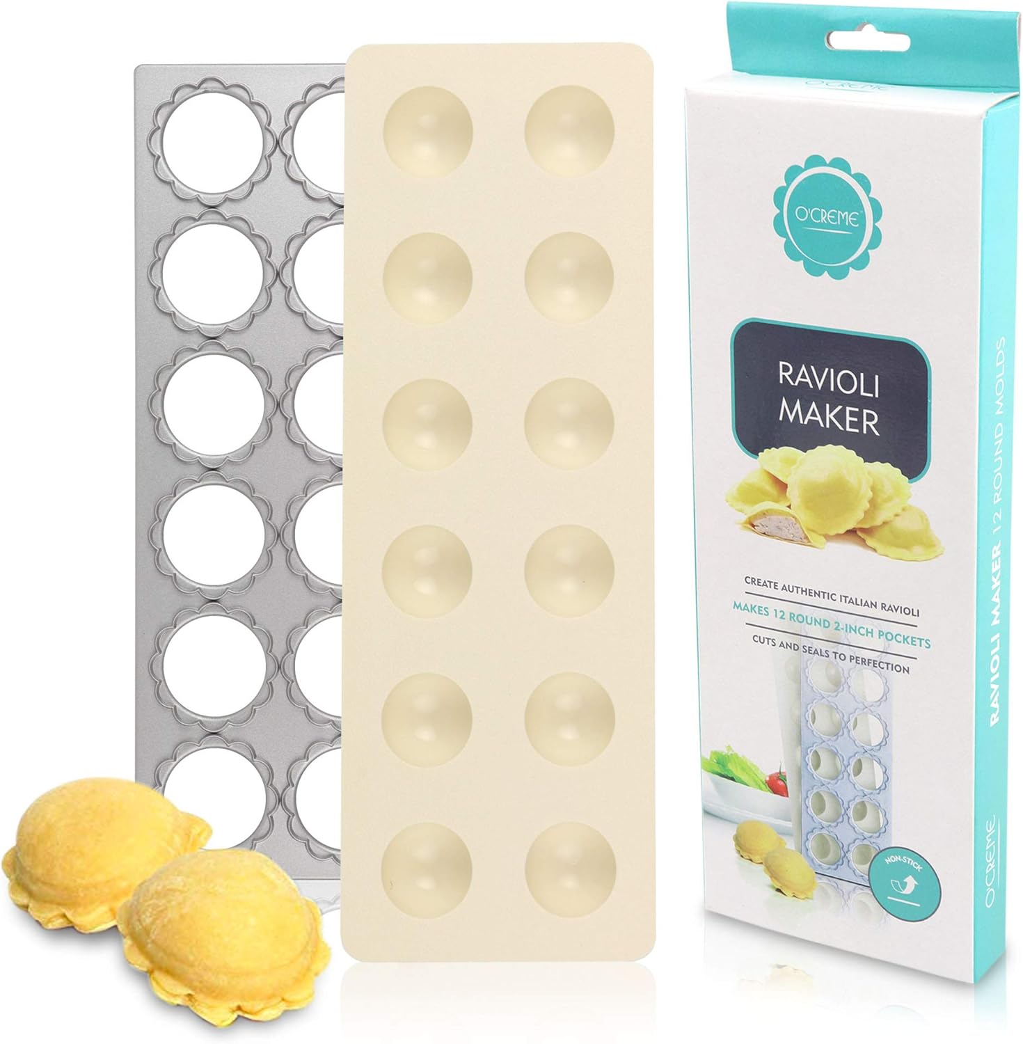 Effortlessly Craft 12 Perfect Ravioli Circles with O'CREME Maker