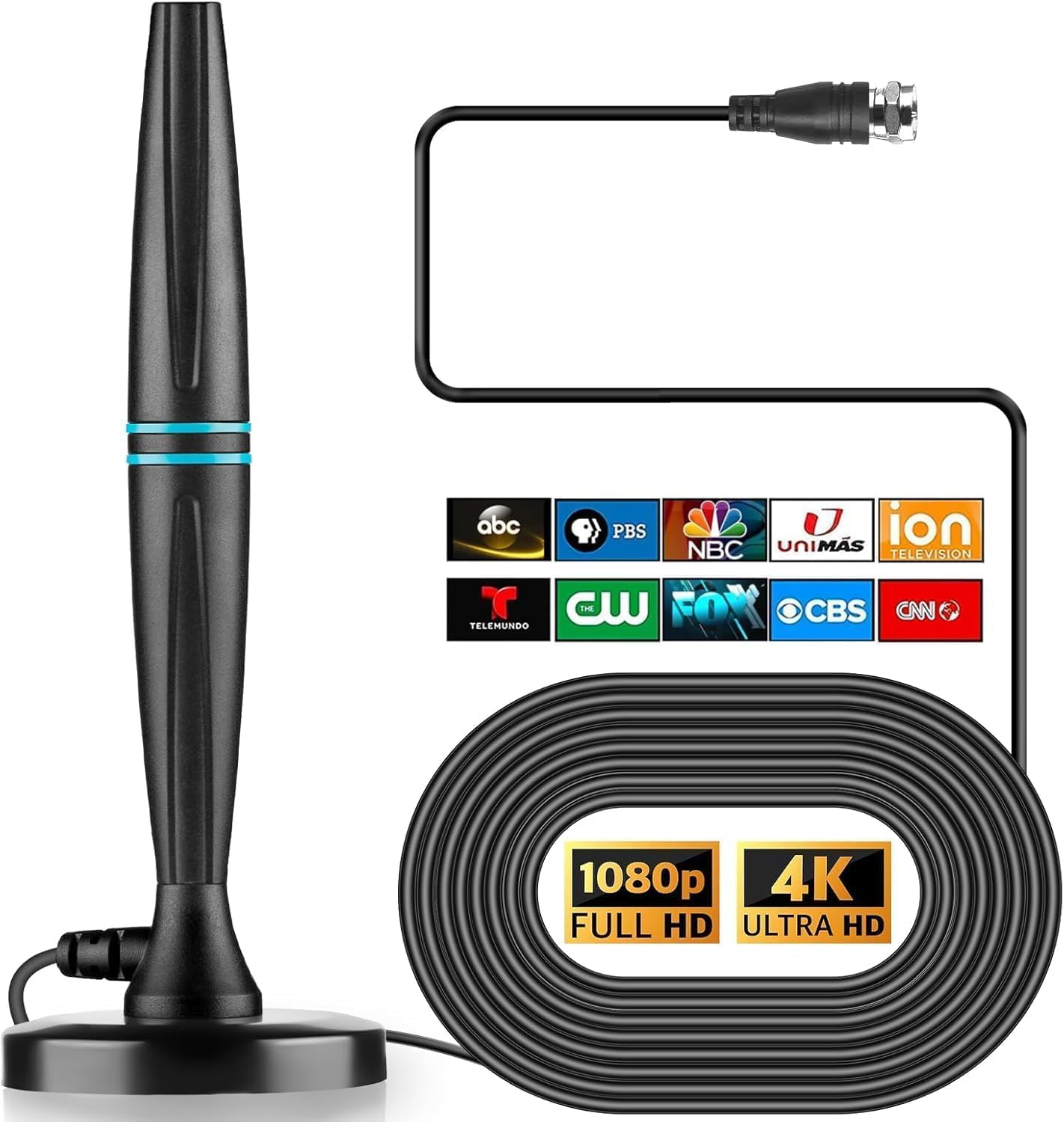 Brennenstuhl Indoor TV Antenna: Long Range for Local Channels in 4K