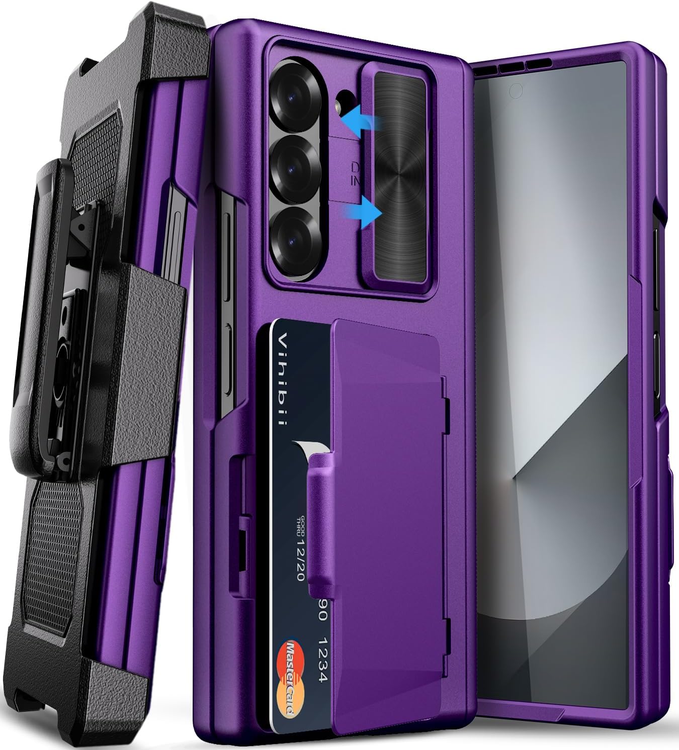 Durable Vihibii Case for Samsung Galaxy Z Fold 6 with Wallet