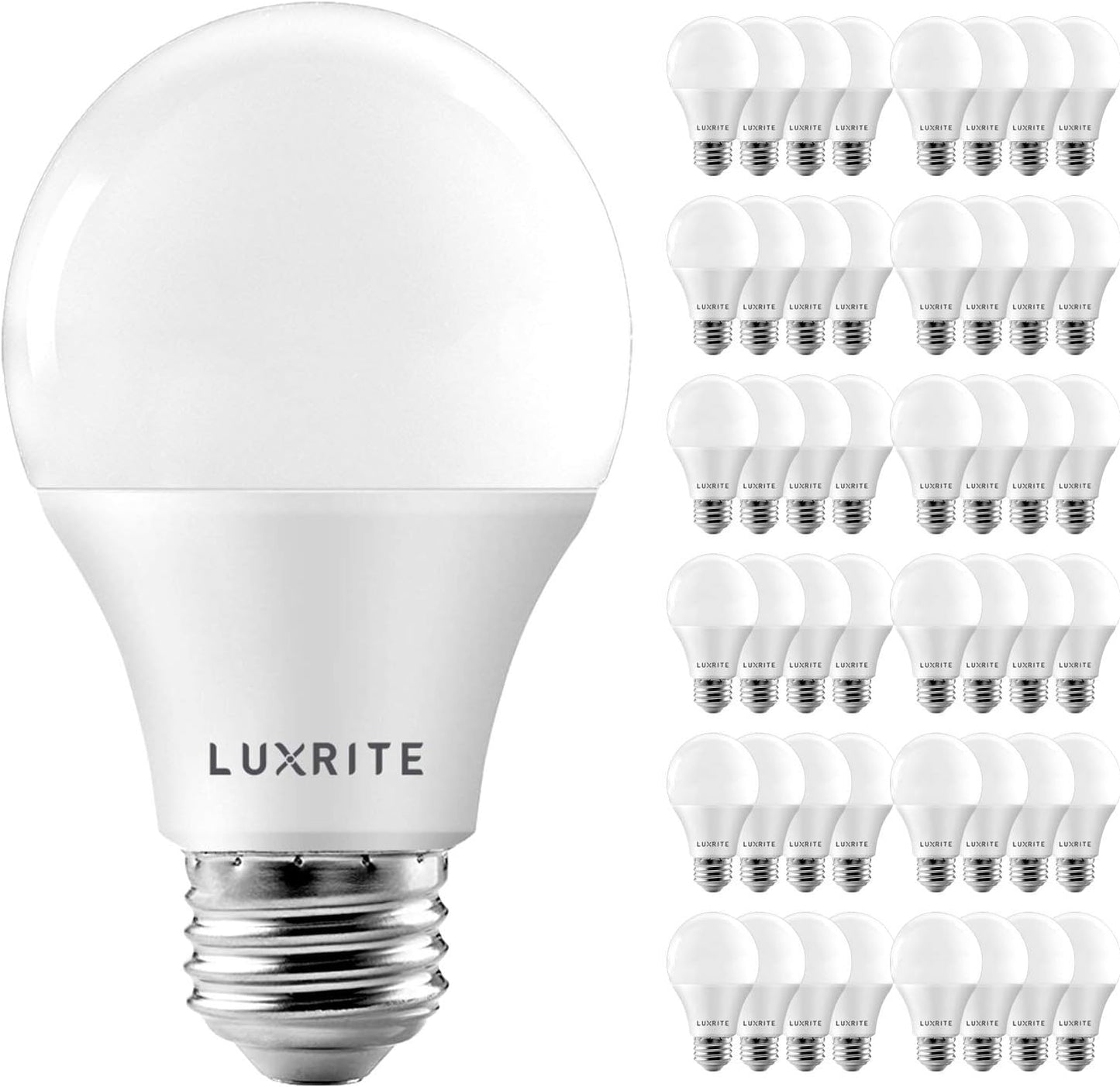 LUXRITE A19 LED Bulb 60W Equivalent - Bright Dimmable Lighting