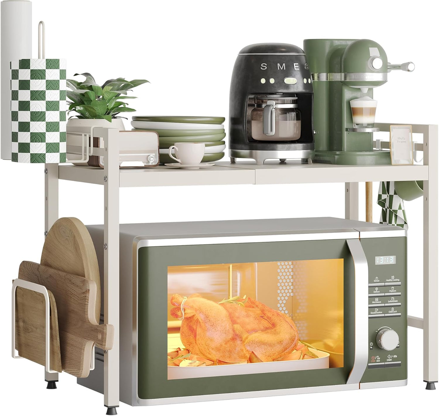 NETEL Expandable Microwave Stand for Kitchen Organization