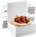 Ireer 50 Pack 14 x 14 x 6 in White Cake Boxes - Bulk Bakery Supply