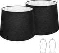 Black Fabric Lamp Shades Set of 2 for Table and Floor Lamps
