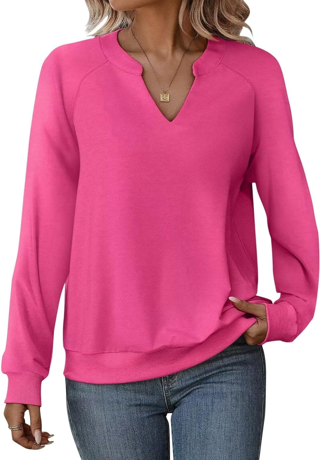 EADINVE Lightweight V Neck Sweatshirt