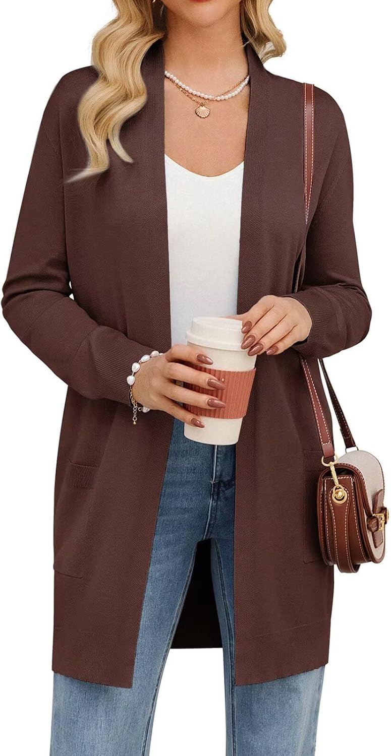 GRACE KARIN Women's Long Cardigan Sweater with Pockets