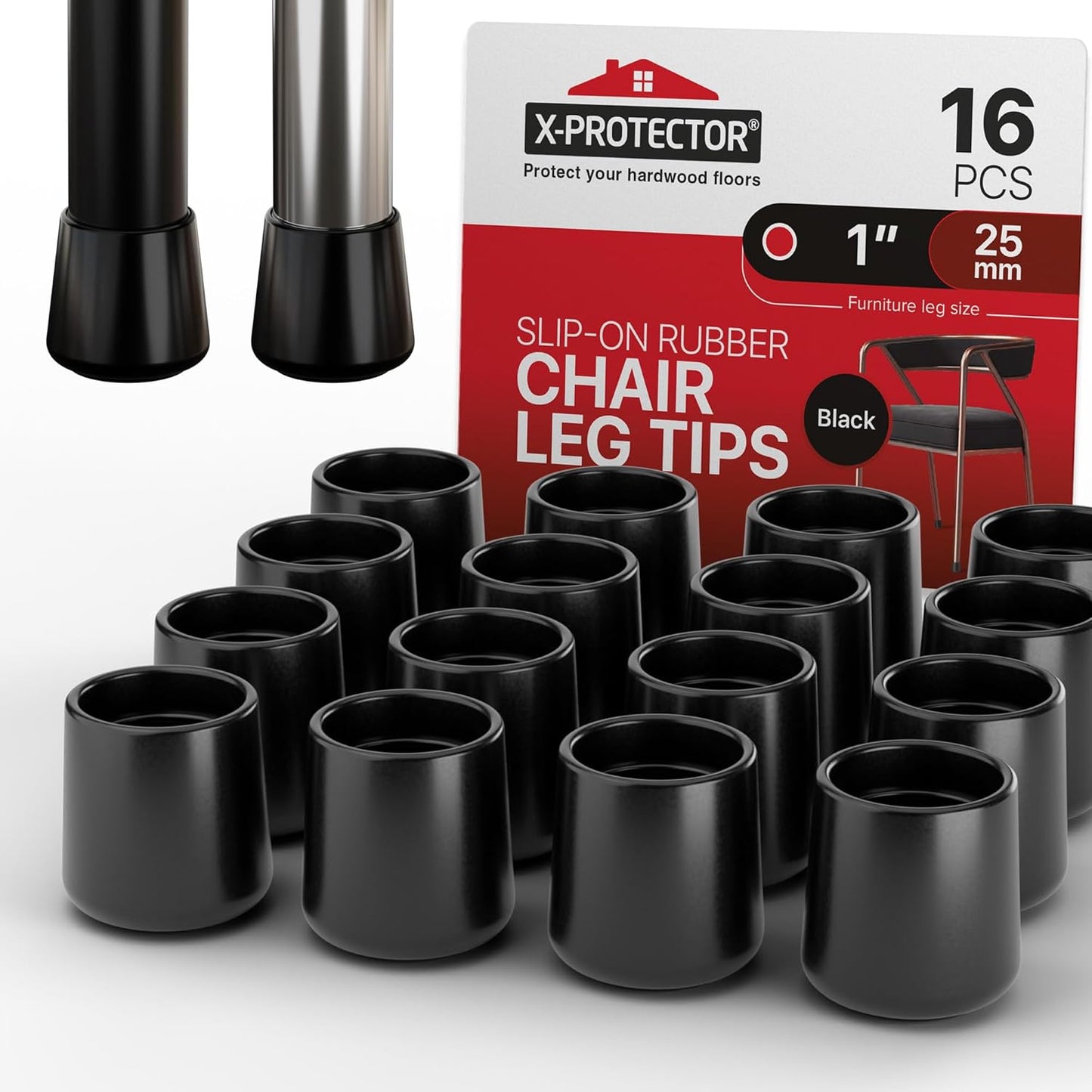 Stop Sliding Chairs with X-Protector 1 Rubber Caps!
