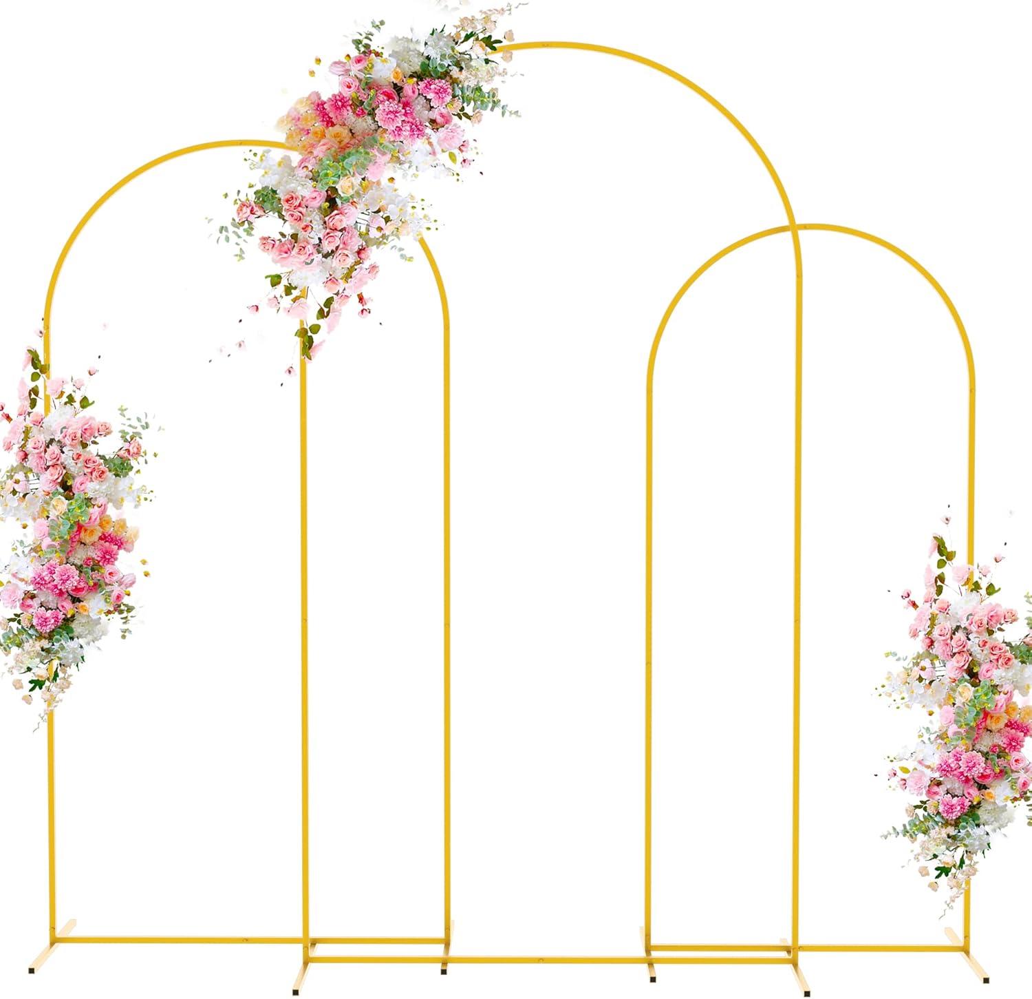 Gold Metal Wedding Arch Backdrop Stand Set for Events Decor