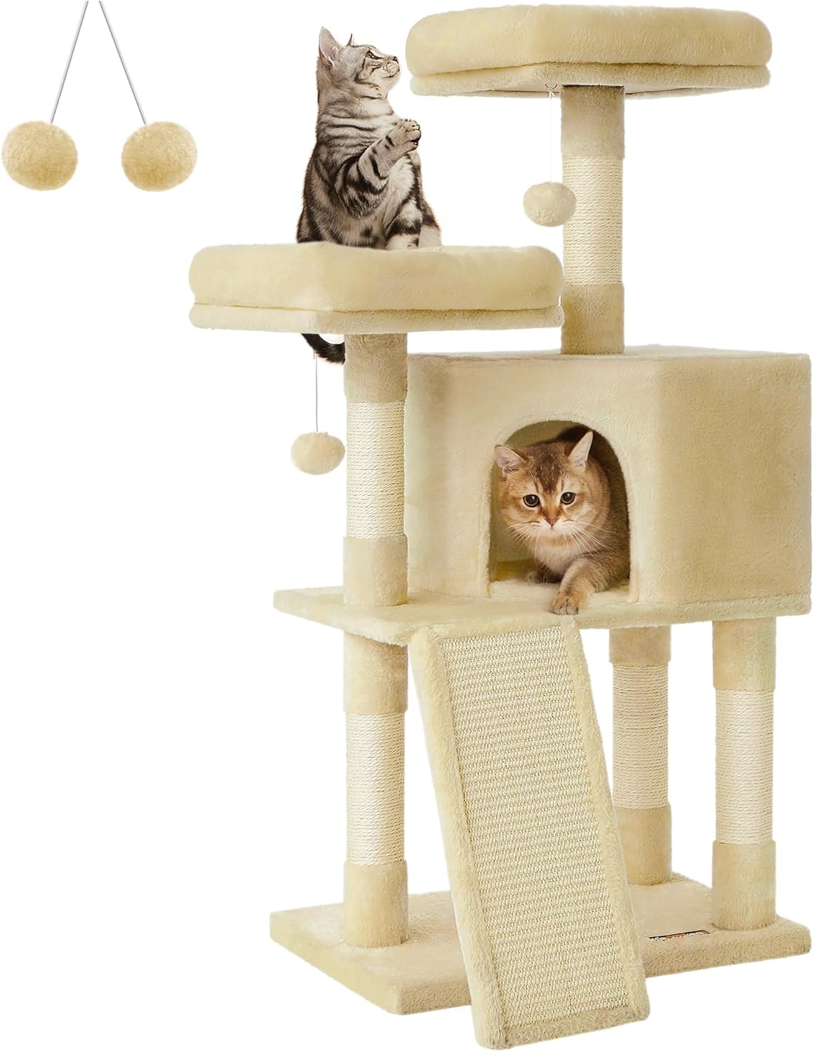 Feandrea Cat Tower 45.3-Inch Cat Condo with Scratching Post