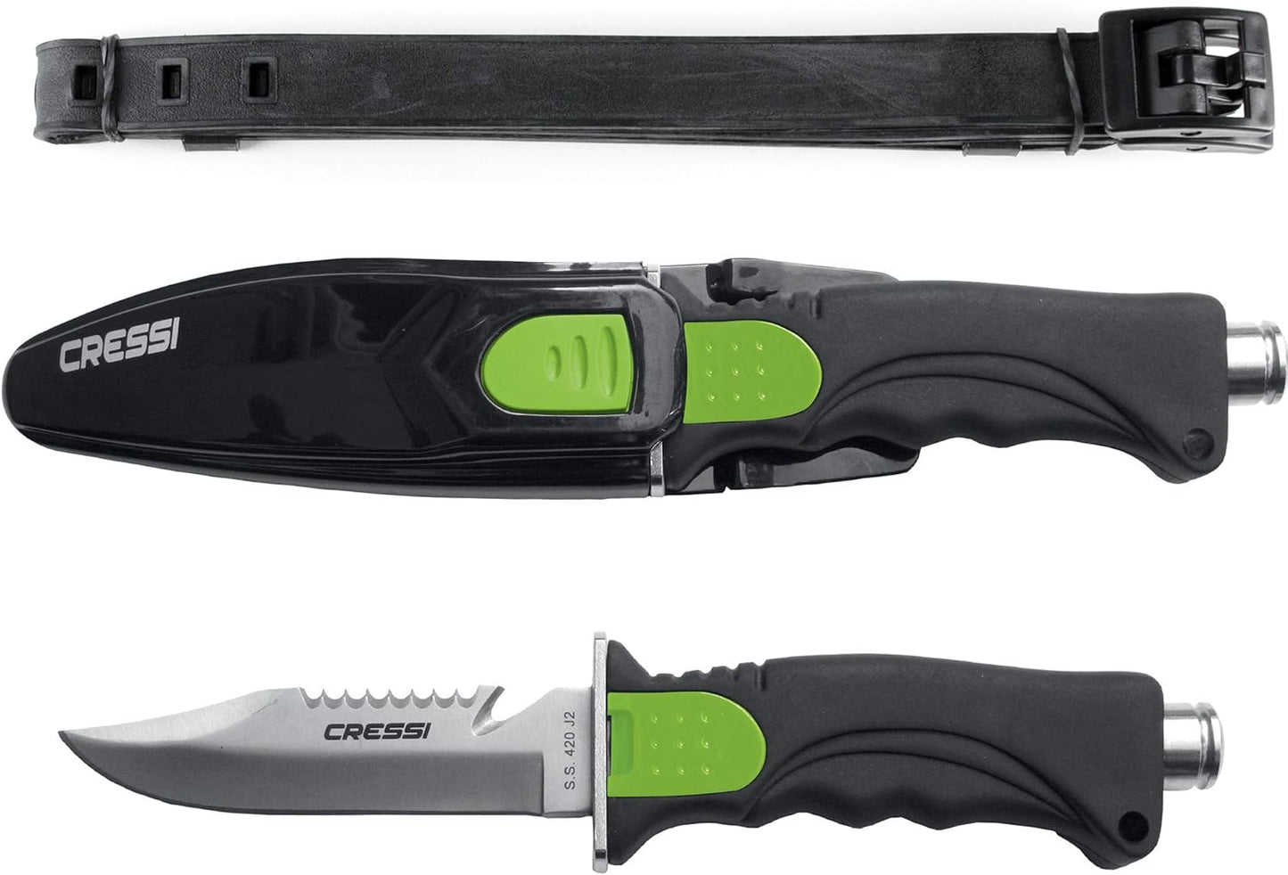 Cressi Skorpion Knife with Tempered Stainless Steel Blade for Diving