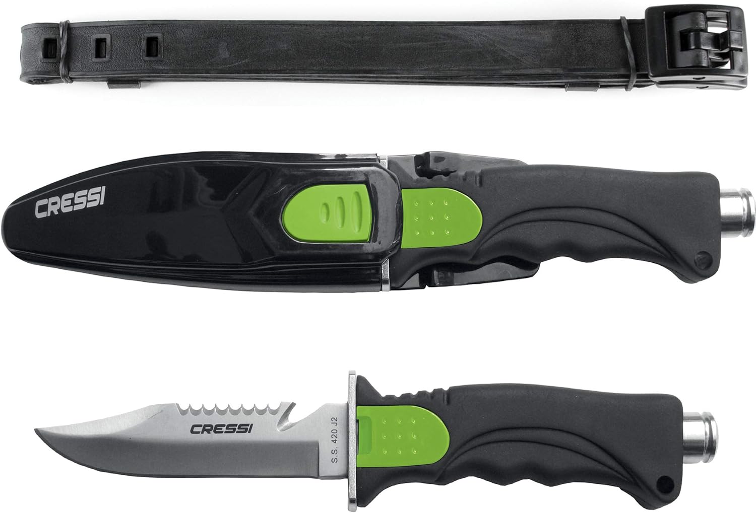 Cressi Skorpion Knife with Tempered Stainless Steel Blade for Diving