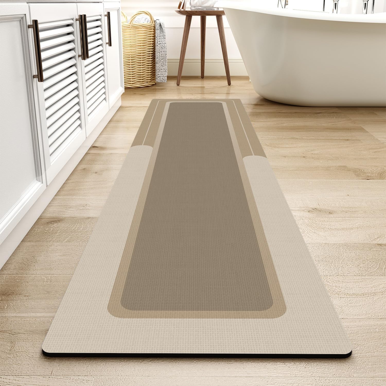 MontVoo Long Non Slip Bath Mat Rug for Quick Drying and Comfort