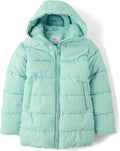 Girls Medium Weight Lined Puffer Jacket - Wind & Water Resistant